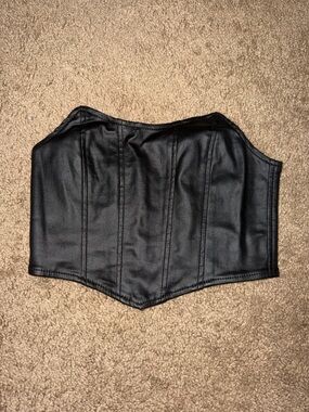Edikted Faux Leather Corset Style Top